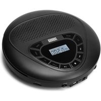 Lecteur CD Portable Rechargeable avec Haut Parleur - August SE10 - Lecteur MP3 Micro SD - Noir