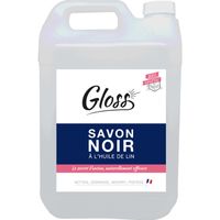 GLOSS- Savon noir a l'huile de lin - Nettoie dégraisse, protège - 100% végétal - Contact alimentaire - 5L - Fabrication française