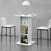 Table de Bar - EN.CASA - Visby - 3 étagères - Blanc