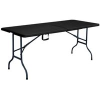 Table pliante noire 180 cm - Table d'appoint pliable camping réception