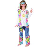 Déguisement hippie fille - Marque - Modèle - Blanc - Multicolore - Intérieur