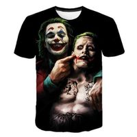 t shirt été,Nouveaux hommes-femmes T-shirt Clown mettant en vedette 3D imprimé T-shirt Joker visage décontracté col rond T-shirt à
