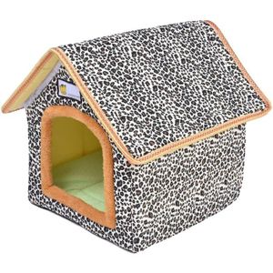 NICHE niche pour chien ou chat - niche pour chien - niche pour animal domestique - motif léopard - en extérieur - portable et étanc[304]