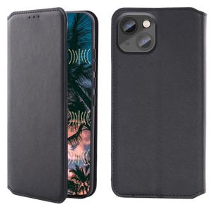 Coque Portefeuille IPhone 14 Pro Max - Marron, PU Et Plastique, étui Mat