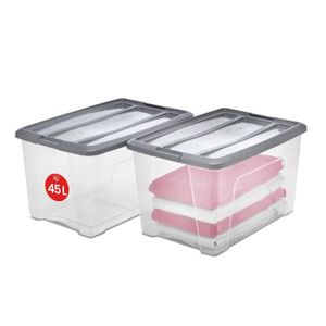 Boîtes de rangement /& contenants en plastique large 5 L 14 L 32 L 52 L Box Poubelle avec couvercle nouveau