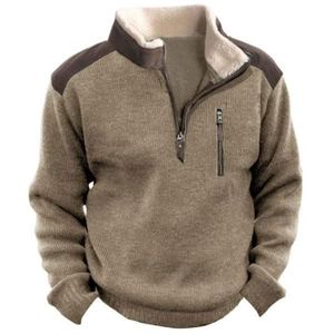 PULL Pull Homme en Tricot Col à Fermeture Éclair Chaud 