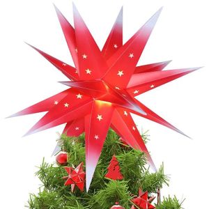 3D Etoile de Sapin Noel Topper Arbre Noël Paillette LED avec Télécommande pour Interieur Exterieur Décor Noël Fête Joycabin Arbre de Noël Topper Star Étoile Sapin de Noël Lumineuse Blanc Chaud