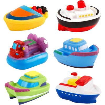 Jouets De Bain Bateau Flottants - 6 Bateaux Spray Pour Bébés Enfants - Jouet Éducatif Couleurs Vives