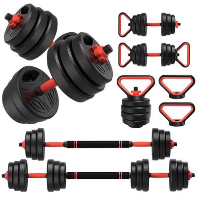 Kit GOPLUS De 4 Accessoires Pour Machine à Câble – Corde Triceps, Poignée V, Poignée D, Barre Rotative, Avec Mousqueton – Charge Max 160 Kg