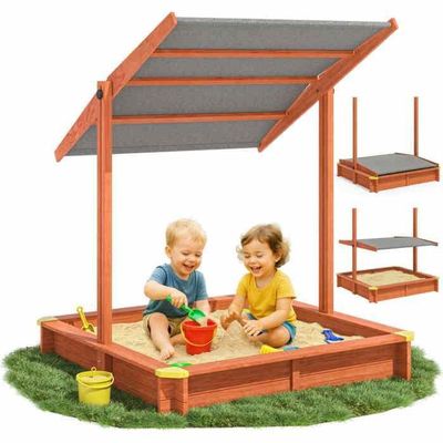 Bac à Sable Relaxdays Avec 4 Assises D’Angle - 90x90 Cm En Bois De Sapin Naturel Pour Enfants