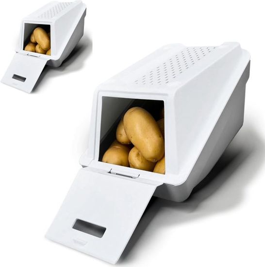 Boîtes Conservation Pommes De Terre – Lot De 3 (3,5L, 5L, 9L) Avec Aération Et Stickers