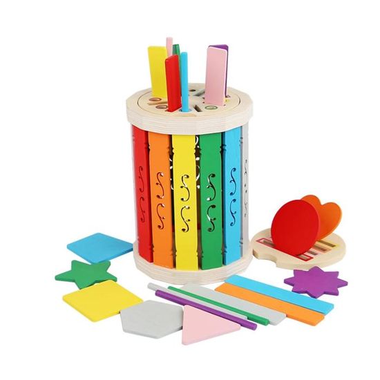 Uping Jouet Bebe 1 2 3 Ans Jeux Montessori Enfant 1 2 3 Ans Jeu Educatif en Bois Puzzle à Empiler et de Tri Cadeau Garçon Fille