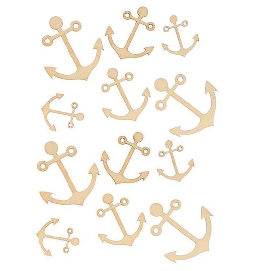 200 Pendentifs Ancres Marines En Bois – Boutons Décoratifs Nautiques Pour Scrapbooking, Bijoux, Mariage, DIY