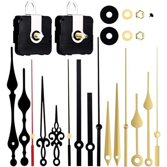 Kit Mécanisme D'Horloge Quartz - 4 Types Tiges Longues Avec Aiguilles Pour DIY Horloges