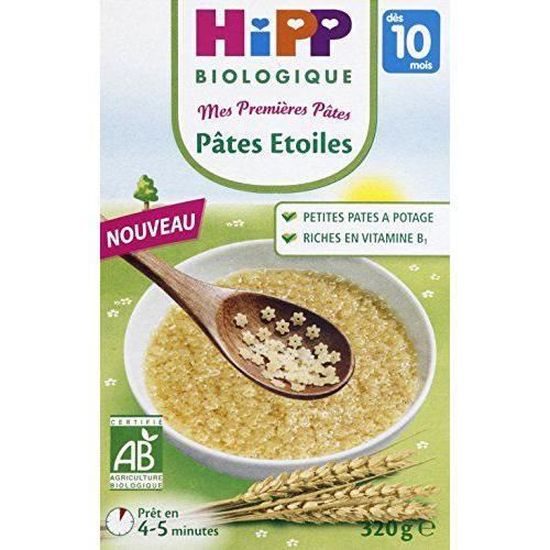 Hipp Biologique  Pâtes Etoiles dès 10 Mois - 6 Boîtes de 320 g - FR3992.58