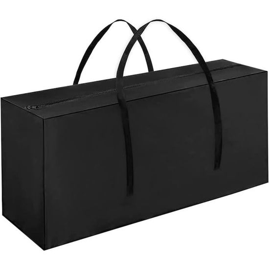 Grand Sac De Rangement Imperméable Pour Coussin Jardin 173x76x51 Cm - Housse Noire Robuste Pour Meubles Extérieurs Et Textiles