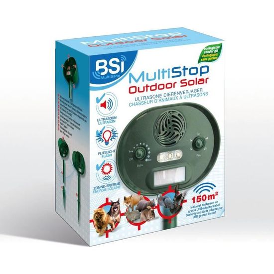 BSI Répulsif Taupes Solaire Ultrasons - Efficace Jusqu'à 700m² - Installation Facile