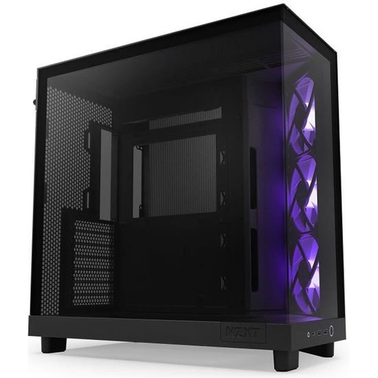 NZXT H6 Flow RGB Noir - Boîtier moyen tour avec verre trempé panoramique et ventilateurs RGB