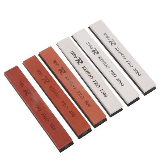 Feedal Lot De 6 Pierres à Aiguiser - Pierre à Aiguiser - Grain 180 # 400 # 800 # 1500 # 2000 # 3000