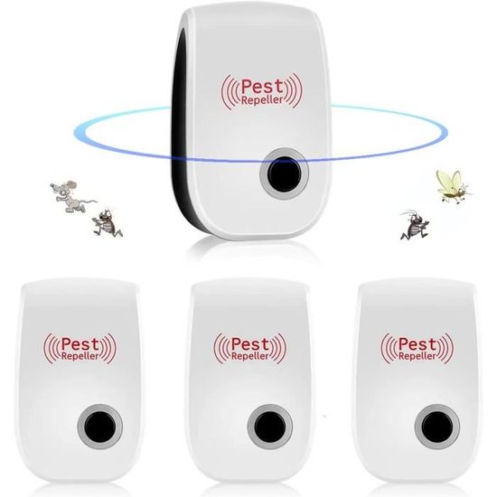 Répulsif Ultrasons Souris Rats 360° - 3 Modes, Couverture 600m², LED, Sans Produit Chimique, Intérieur/Jardin
