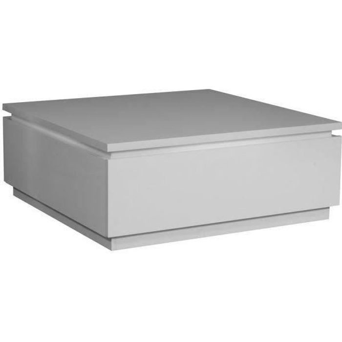 BUZZ Table basse avec éclairage laquée blanc