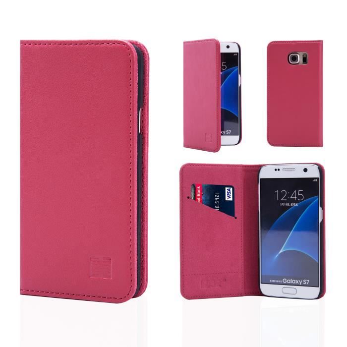 tui Portefeuille en cuir Vritable Samsung Galaxy S7 -Classic Wallet ...