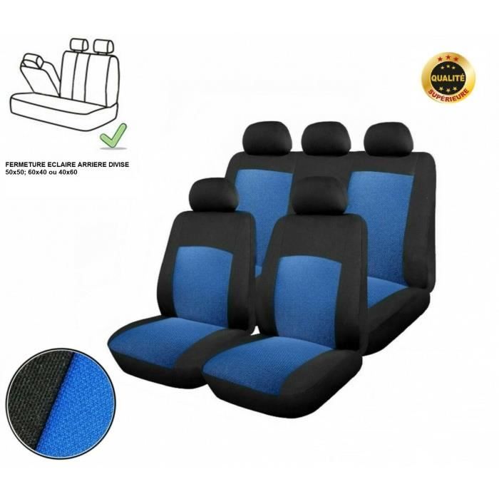 Universelles Housses de Jeu Complet Tissu Bleu Noir Luxe avec Arrière Divisé