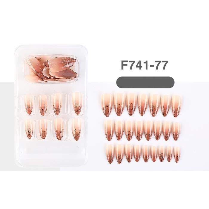 Tonsee® Faux ongles autocollants ongles portables ongles finis ongles amovibles européens _cdt114