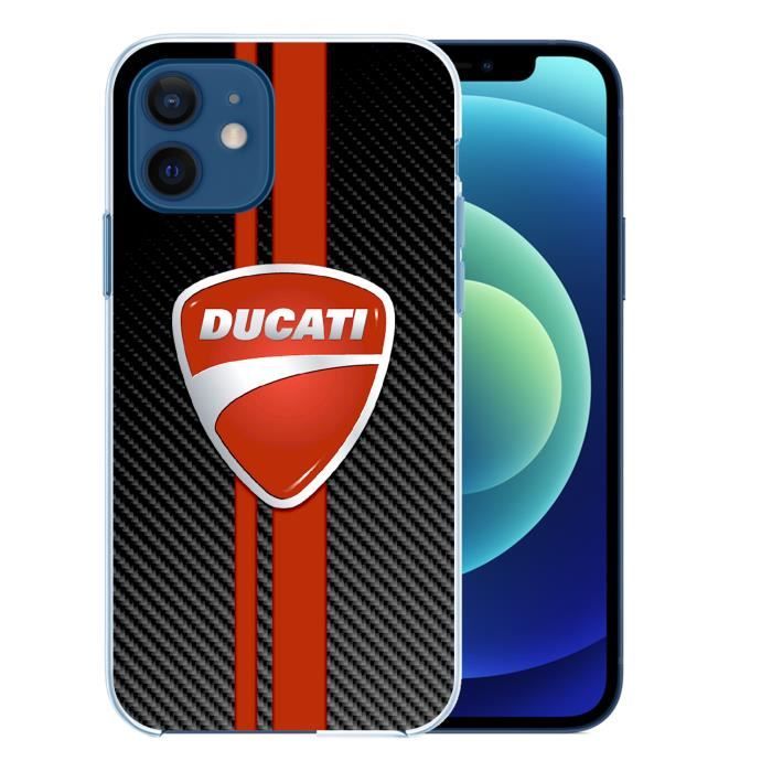 Coque pour iPhone 12 - Ducati Carbon. Accessoire telephone