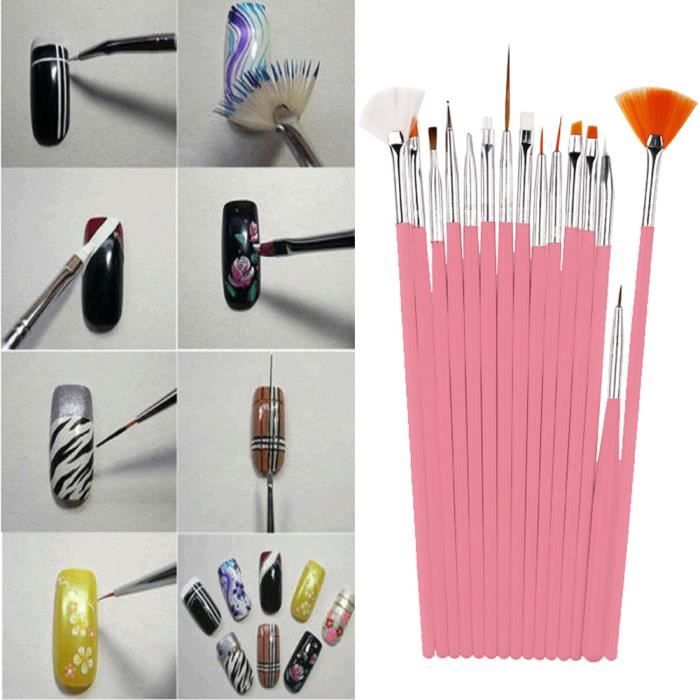VERNIS A ONGLES 15PC Nail Art Design Peinture Dotting Detailing Pen Brushes Bundle Tool Kit Set XFM70817621_Ion