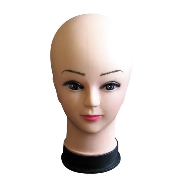 Chapeau de tête Mannequin femme d'affichage perruque Torso PVC formation Modèle de tête Modèle de tête perruque 2507
