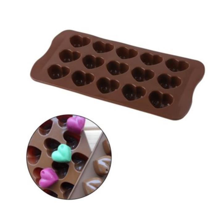 Non Stick moule de chocolat en silicone amour en forme de coeur Jelly Ice Fondant sucre outil mj320
