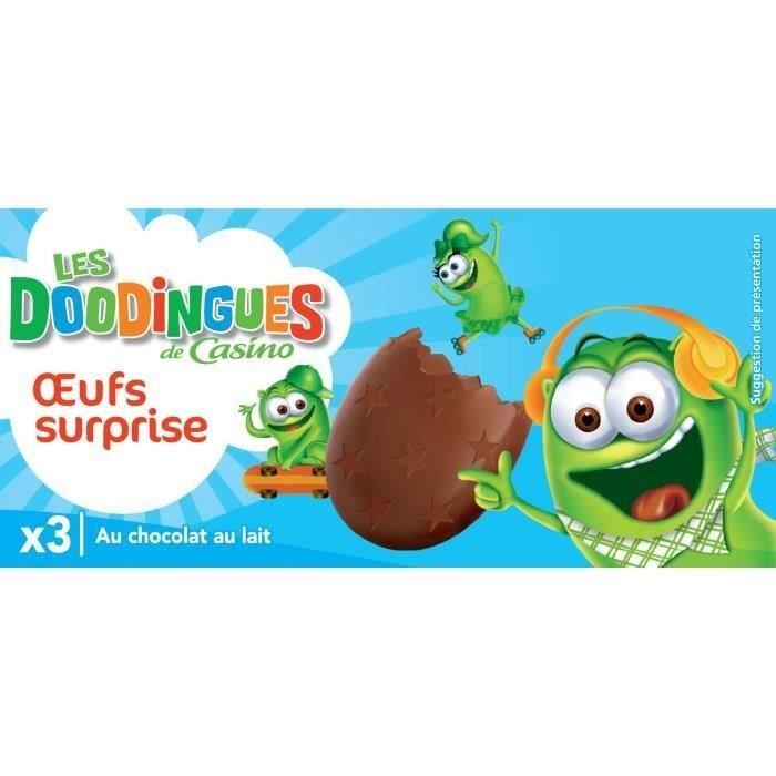 Œufs surprise Les Doodingues au chocolat au lait - 3x 20 g