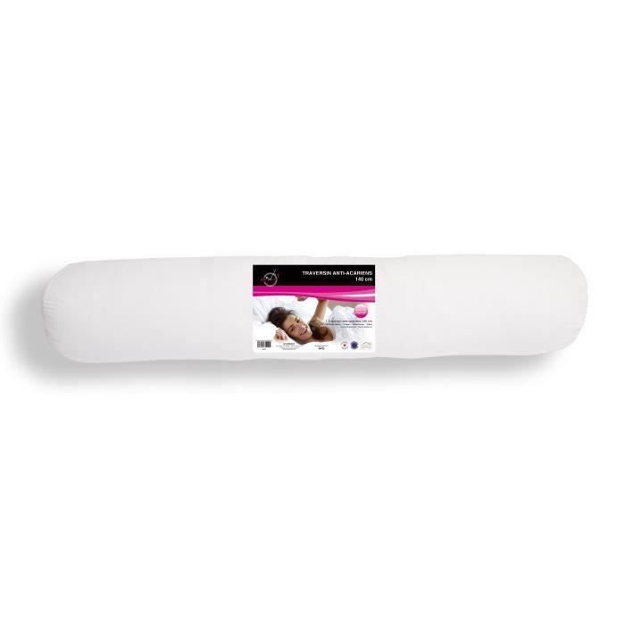 SOLEIL D'OCRE Traversin confort anti-acarien - Polyester - 140 cm - Blanc