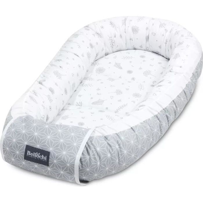 Bellochi Reducteur de Lit Bebe Cale Bebe pour Lit Cocon Bebe - 100% Coton OEKO-TEX 90 x 60cm - Nid de Bebe Baby Nest - Star