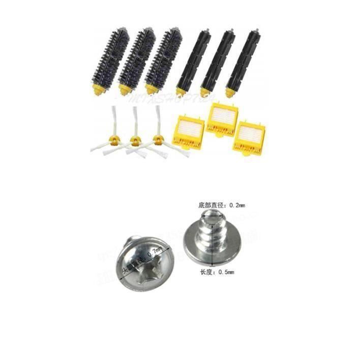 Hepa Filtres & Pack Brosse Kit 3 armées VIS SIDE BROSSE pour iRobot Roomba 700 Série 760 770 780