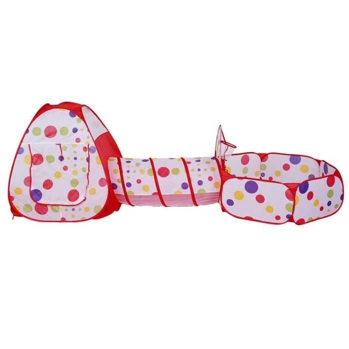 Tentes Tunnel d'Activité Jouets enfants pliable Intérieur-extérieur Tente À balles Pop-Up Jouet maison avec Sac de Transport MC232