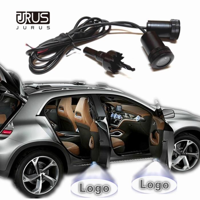 Projecteurs de Portières de Voiture Pour Peugeot 307, 2 pièces, Logo Pour Saab 93, Accessoires Pour Dodge Cha