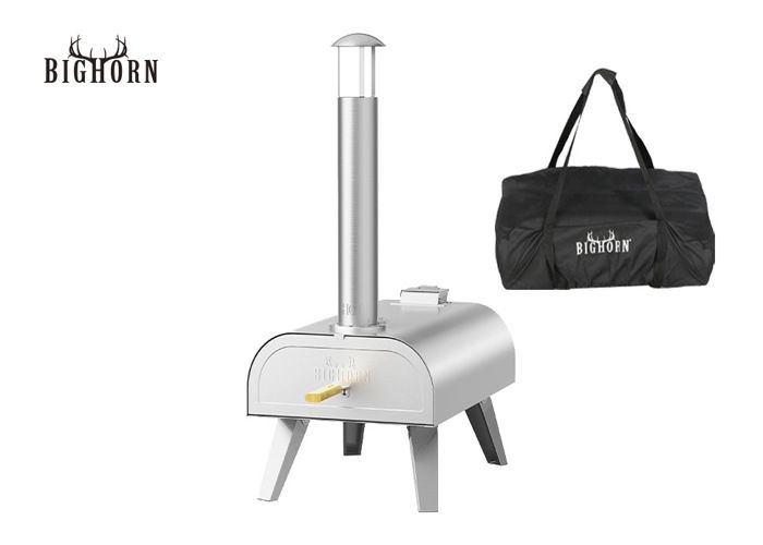 Four à pizza portable à granulés de bois alimentaire en acier inoxydable+housse de pluie Four à pizza portable Bighorn