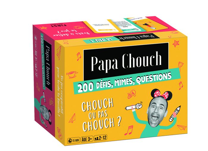Jeu-Papa chouch - le jeu, 200 défis, quiz, mimes, gages, pièges - Papa Chouch - LIVRE DIRECTIVE JOUET - Boites Jeux de société