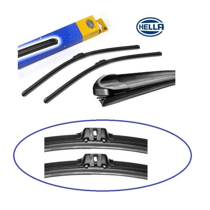 LOT DE 2 BALAIS D'ESSUIE GLACE HELLA RENAULT SCENIC 2 DE 05/2003 A 11/2004