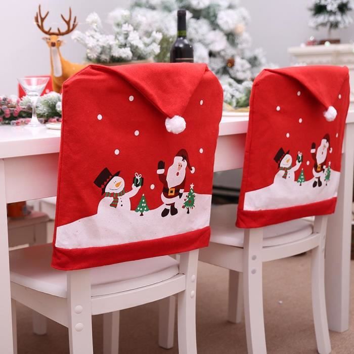 4 Pcs Housses De Chaise De Noël  Achat / Vente housse de chaise