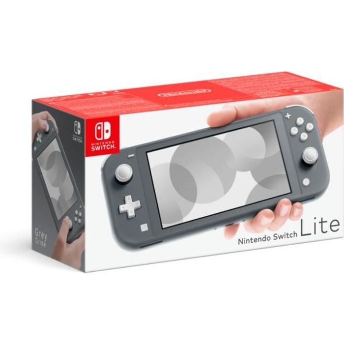 Console Switch Lite Nintendo Switch Lite Grise + Etui Bigben Pochette Souple pour Switch Lite + Accessoire Bigben Protection v
