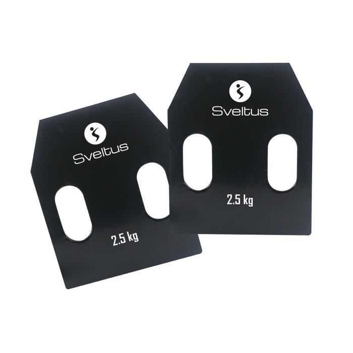 SVELTUS - Plaque acier avec poignées 2,5 kg x2