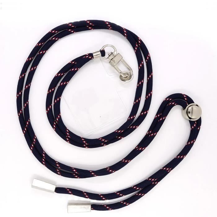 Tour de cou et cordon telephone universel bleu et rouge