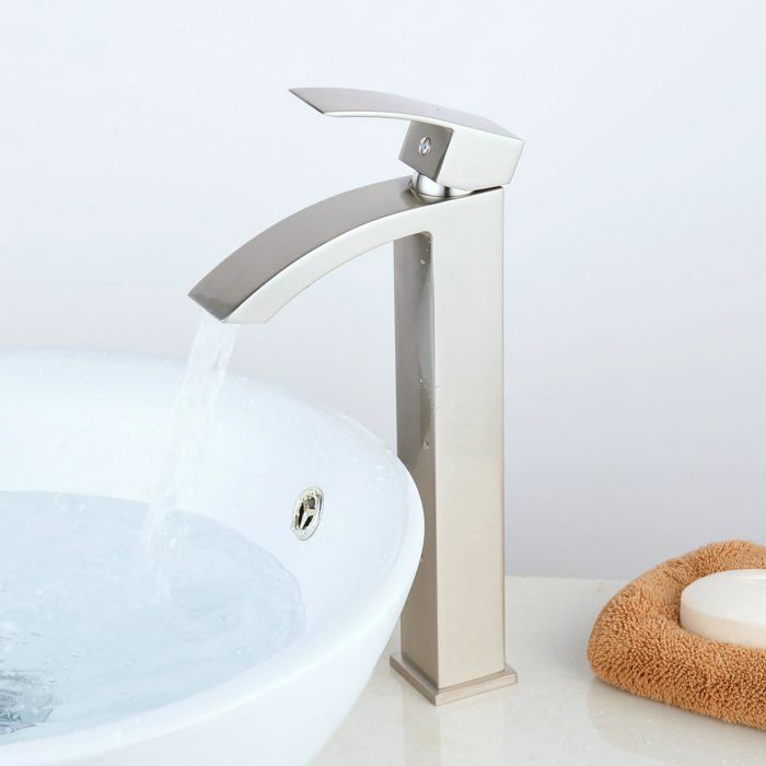 Robinet Mitigeur De Lavabo De Salle De Bains Chromé À Poignée Unique, Mitigeur De Vanité, Robinet De Lavabo D'eau