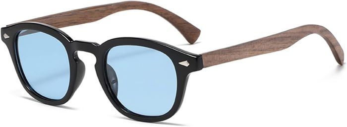Lunettes De Soleil Francesco Pisacane "Depp 9" - Noir, Verres Verts UV400 - Taille Unisexe