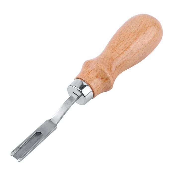 Peowuieu Ensemble 4 Couteaux Biseautage Bord Cuir - Couteau Parer Large Ouverture Manche Bois Pour Amincissement Et Artisanat