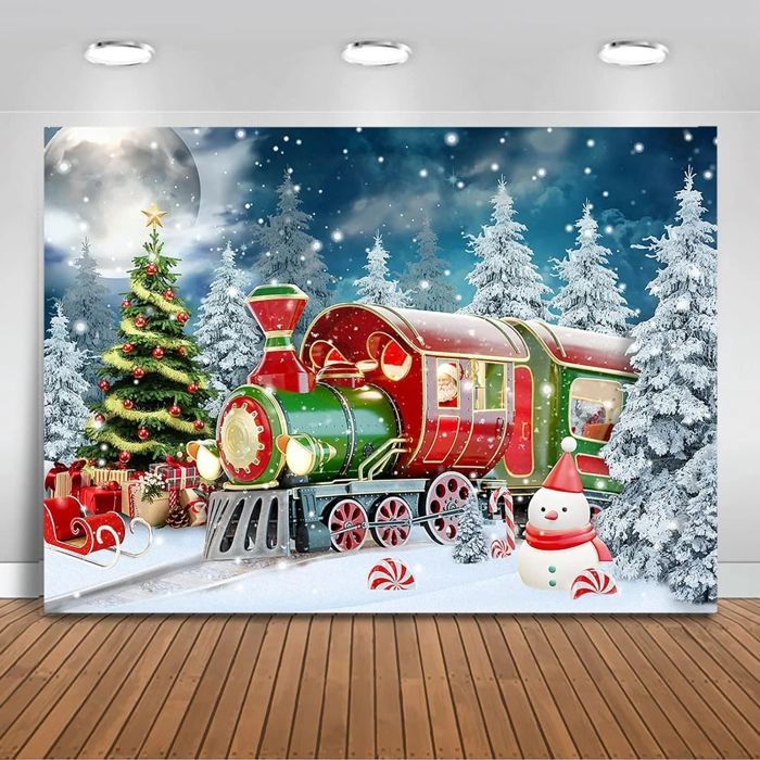 Toile De Fond Photo Noël 1.5x1m - Motif Branches De Pin Rétro, Vinyle, Pour Fêtes Et Décoration