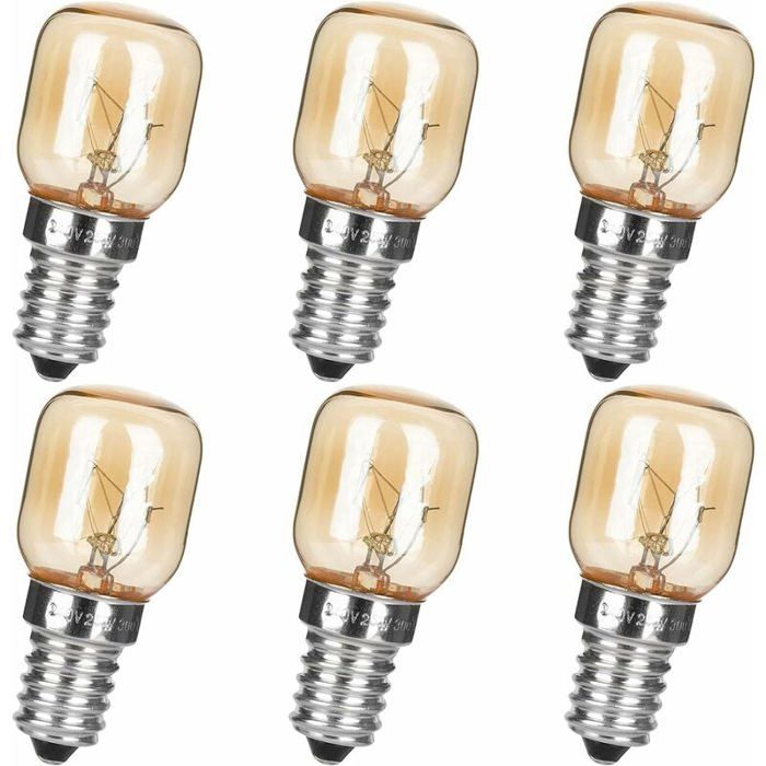 Ampoule LED E14　Lot de 6 ampoules de lampe à sel 25 W T25 E14 230-240 V à intensité variable transparentes pour